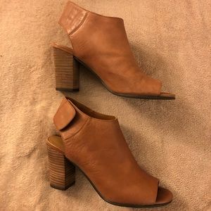 Nine West Shoes - Nine West Cognac Peep-Toe Booties Nine West Shoes - Nine West Cognac Peep-Toe Booties